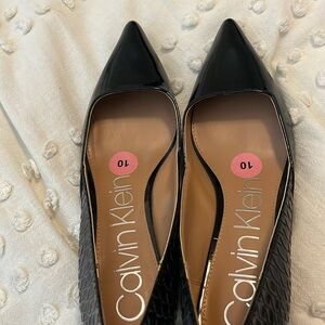 Black Patten leather pump kitten heel ! Calvin Klein! New. never worn